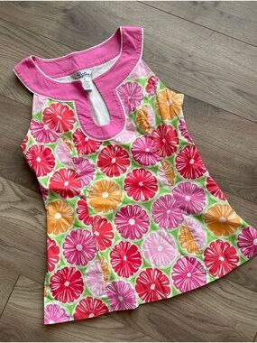 Lilly Pulitzer Pink Trim Floral Tunic